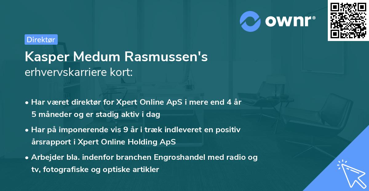 Kasper Medum Rasmussen's erhvervskarriere kort