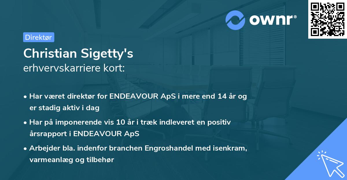 Christian Sigetty's erhvervskarriere kort