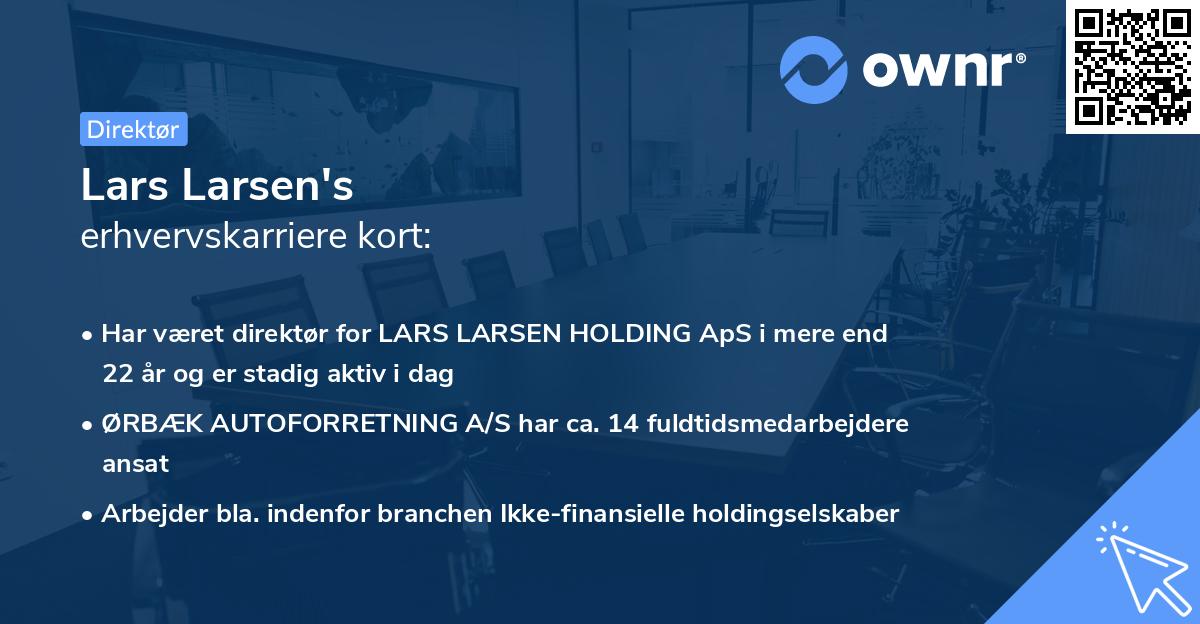 Lars Larsen's erhvervskarriere kort