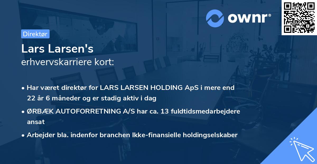 Lars Larsen's erhvervskarriere kort