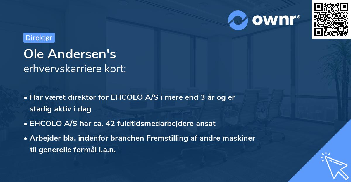 Ole Andersen's erhvervskarriere kort