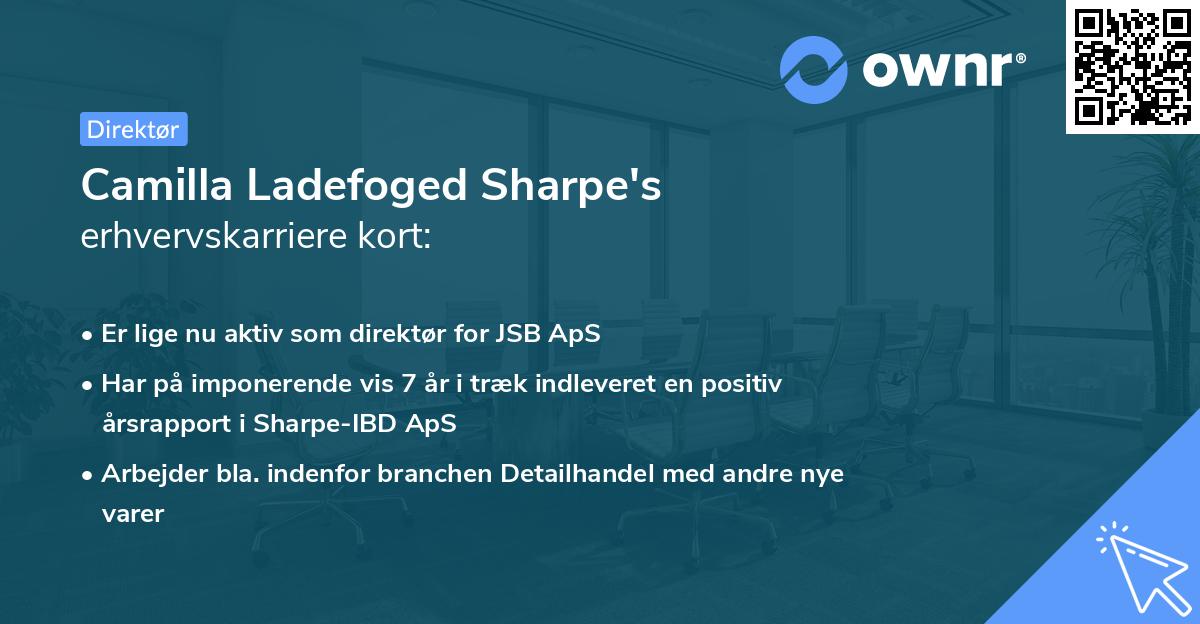 Camilla Ladefoged Sharpe's erhvervskarriere kort