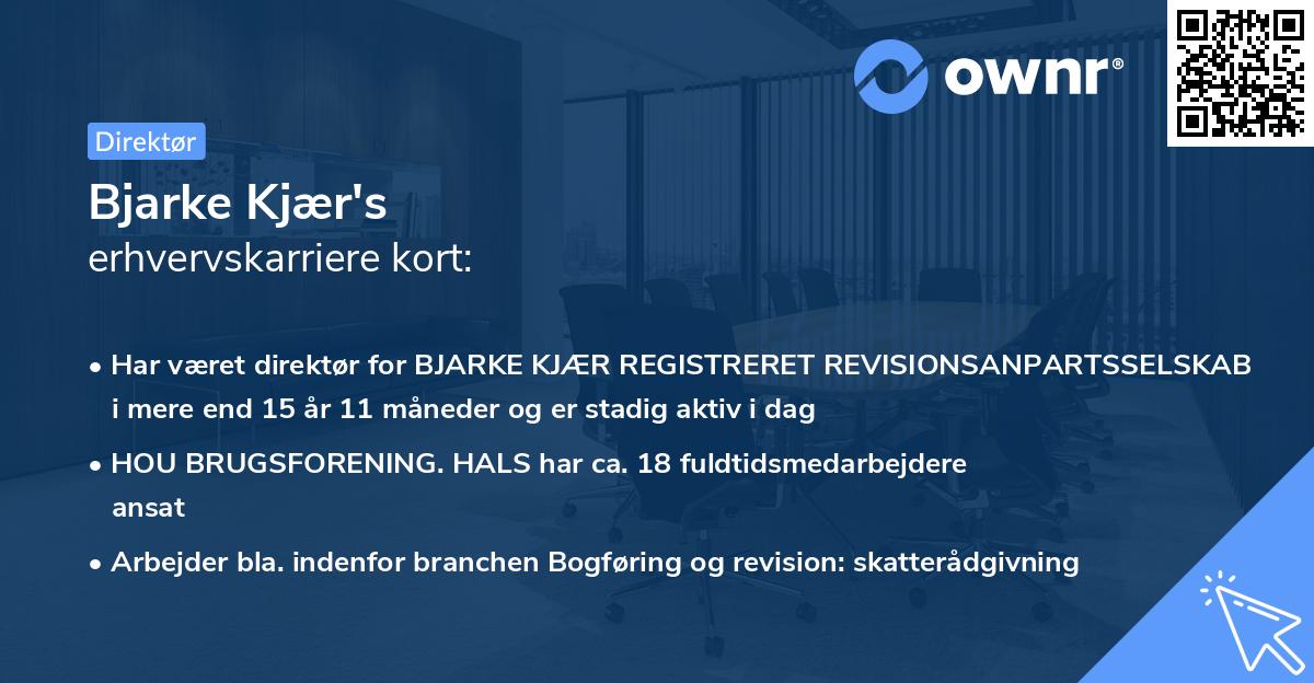 Bjarke Kjær's erhvervskarriere kort