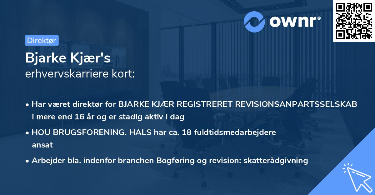 Bjarke Kjær's erhvervskarriere kort