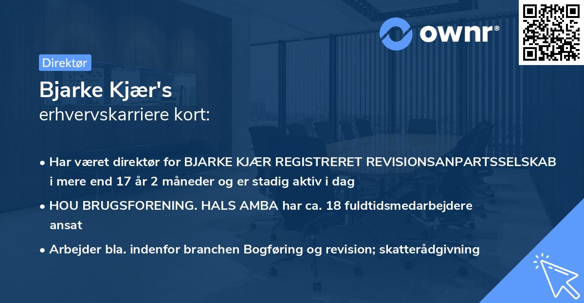 Bjarke Kjær's erhvervskarriere kort