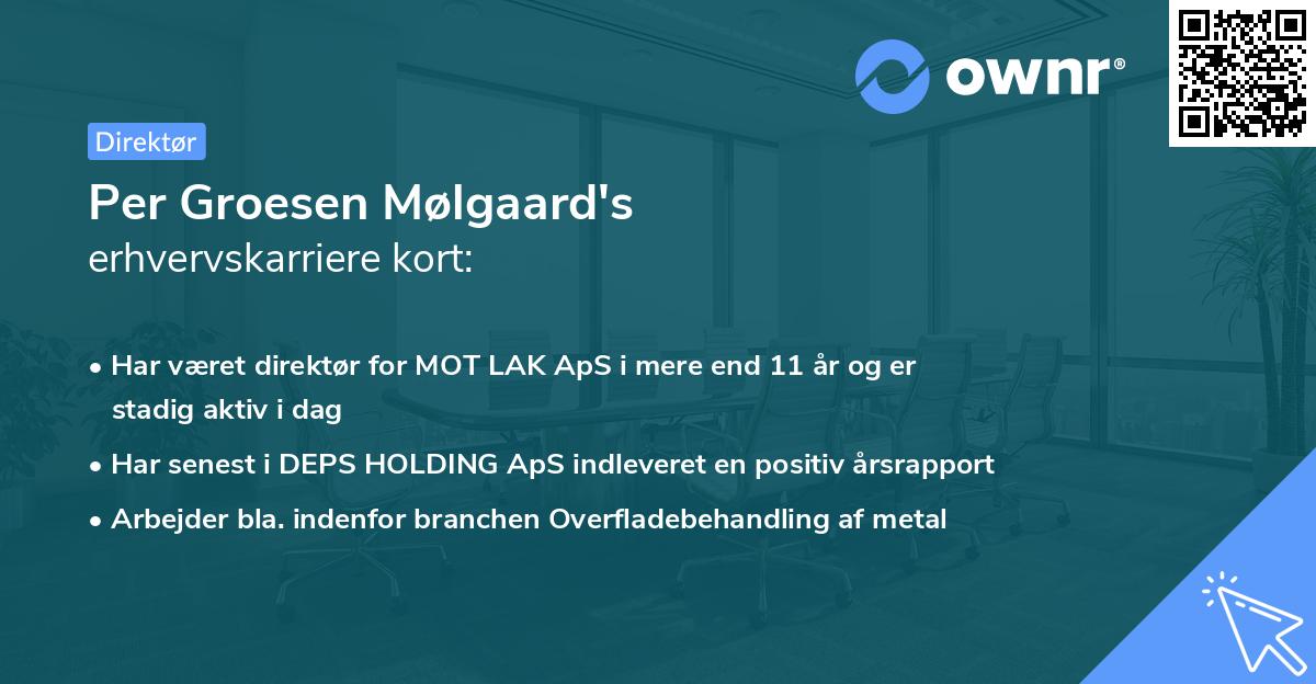 Per Groesen Mølgaard's erhvervskarriere kort