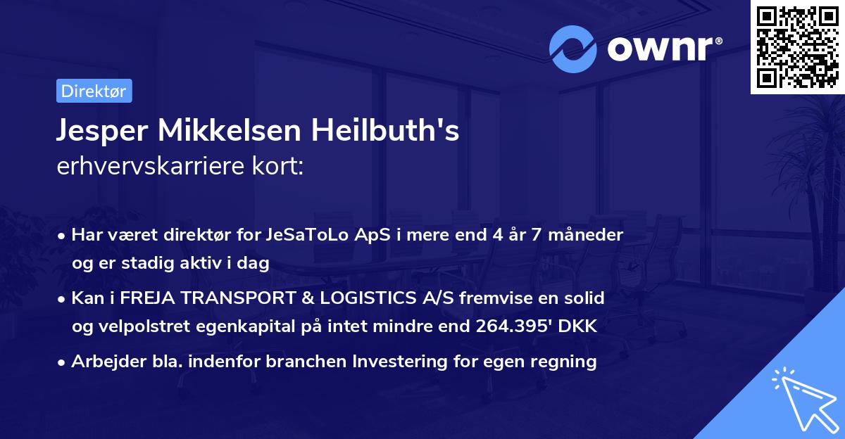 Jesper Mikkelsen Heilbuth's erhvervskarriere kort