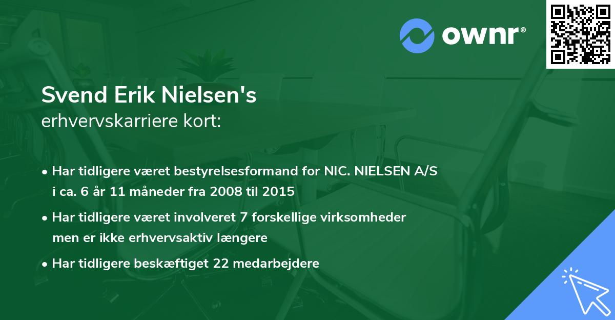 Svend Erik Nielsen's erhvervskarriere kort