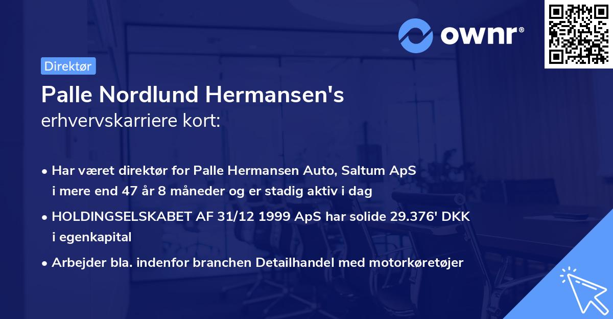 Palle Nordlund Hermansen's erhvervskarriere kort