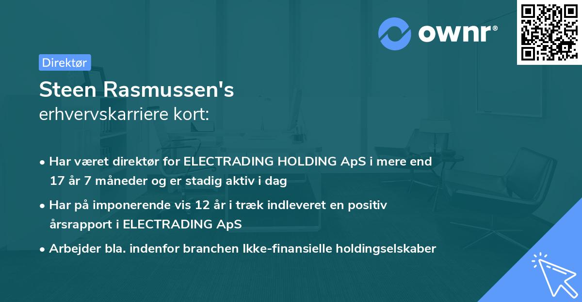 Steen Rasmussen's erhvervskarriere kort
