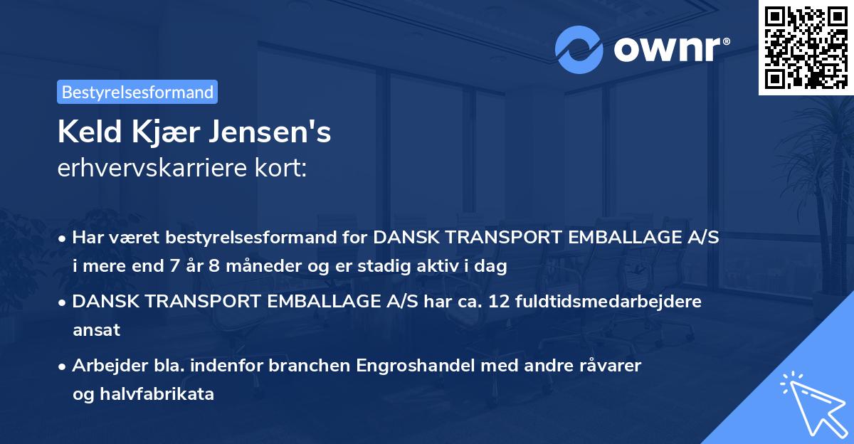 Keld Kjær Jensen's erhvervskarriere kort