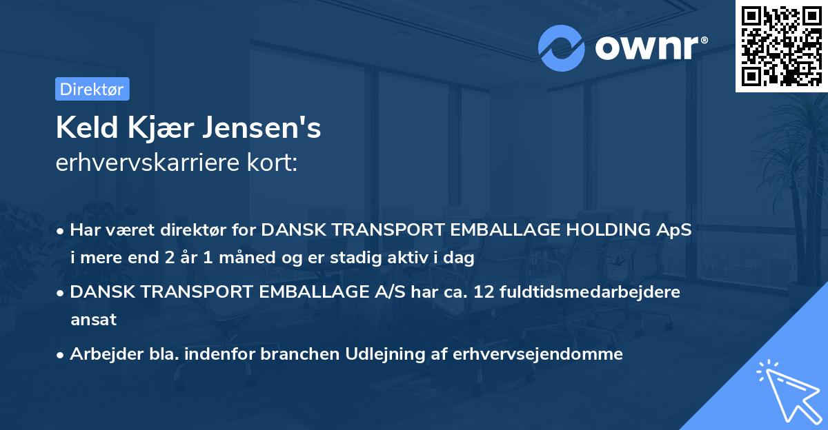 Keld Kjær Jensen's erhvervskarriere kort
