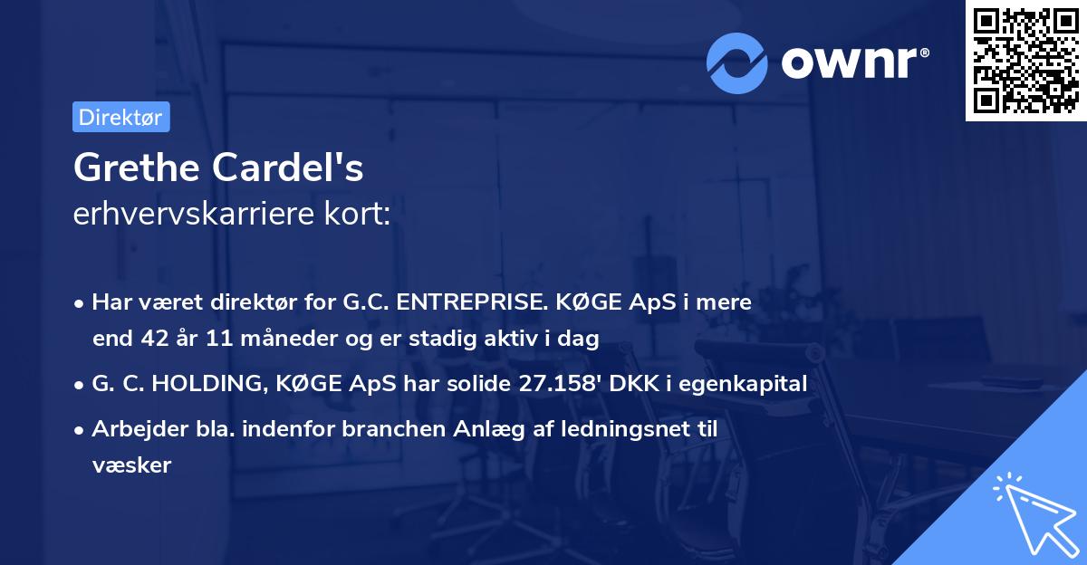 Grethe Cardel's erhvervskarriere kort