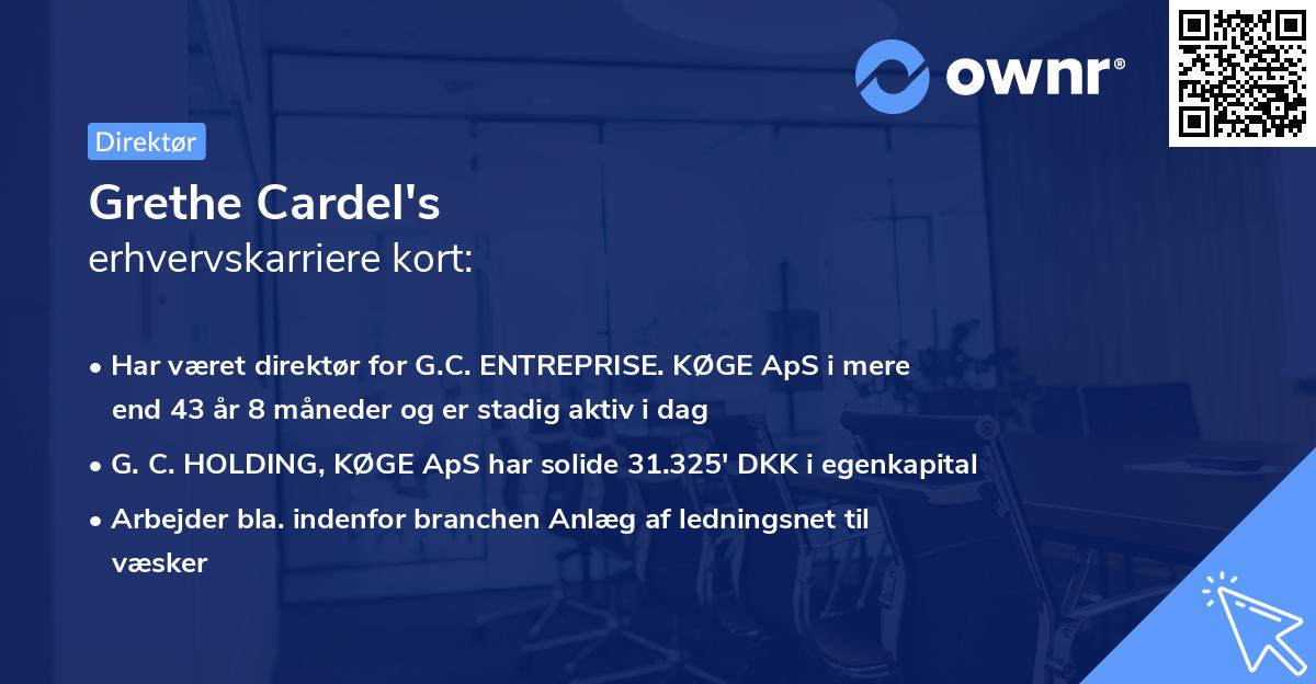 Grethe Cardel's erhvervskarriere kort