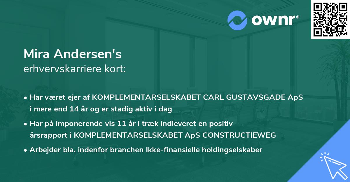 Mira Andersen's erhvervskarriere kort