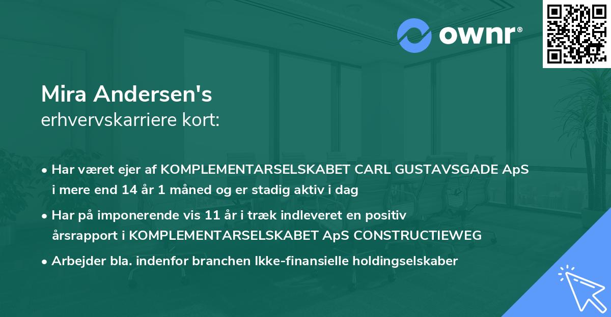 Mira Andersen's erhvervskarriere kort