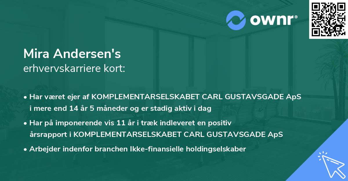 Mira Andersen's erhvervskarriere kort