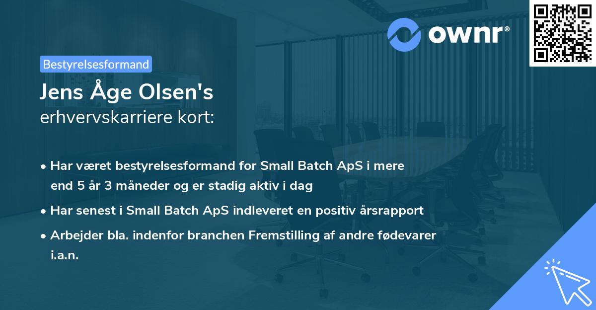 Jens Åge Olsen's erhvervskarriere kort