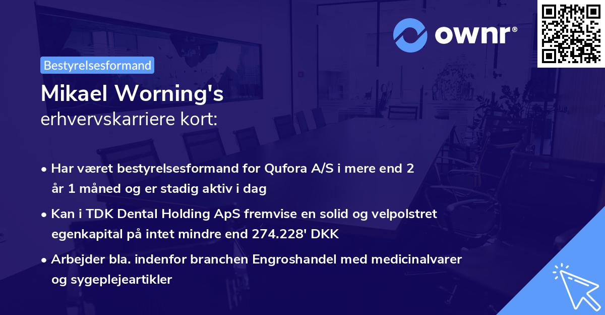 Mikael Worning's erhvervskarriere kort
