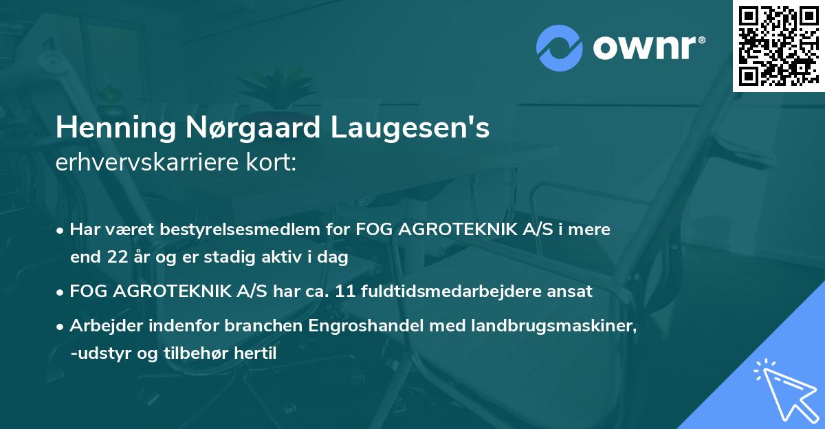 Henning Nørgaard Laugesen's erhvervskarriere kort