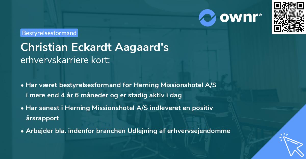 Christian Eckardt Aagaard's erhvervskarriere kort