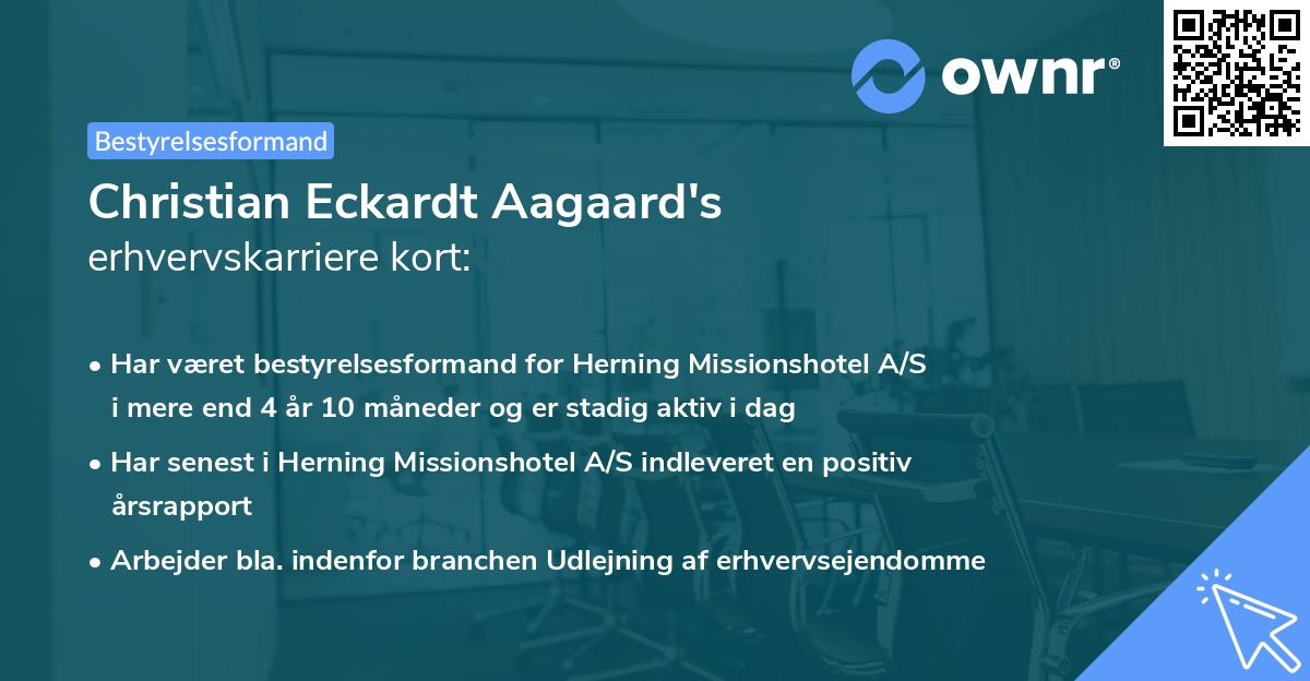 Christian Eckardt Aagaard's erhvervskarriere kort