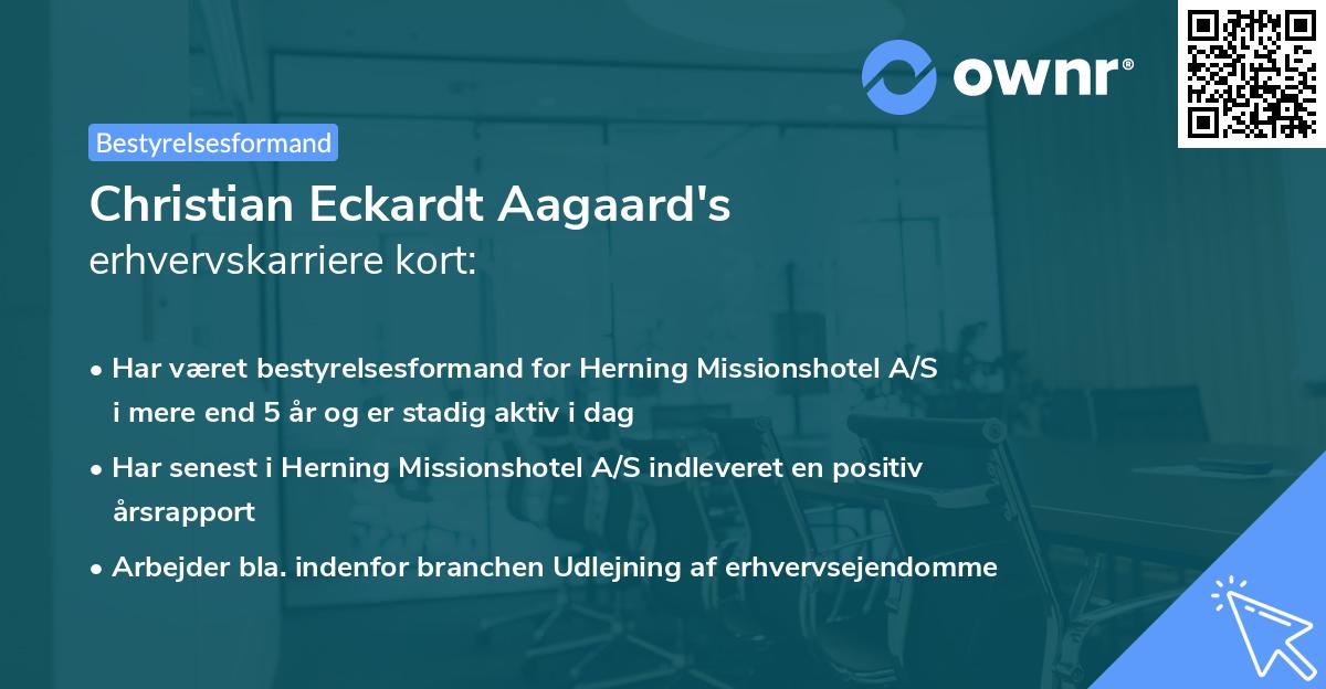 Christian Eckardt Aagaard's erhvervskarriere kort