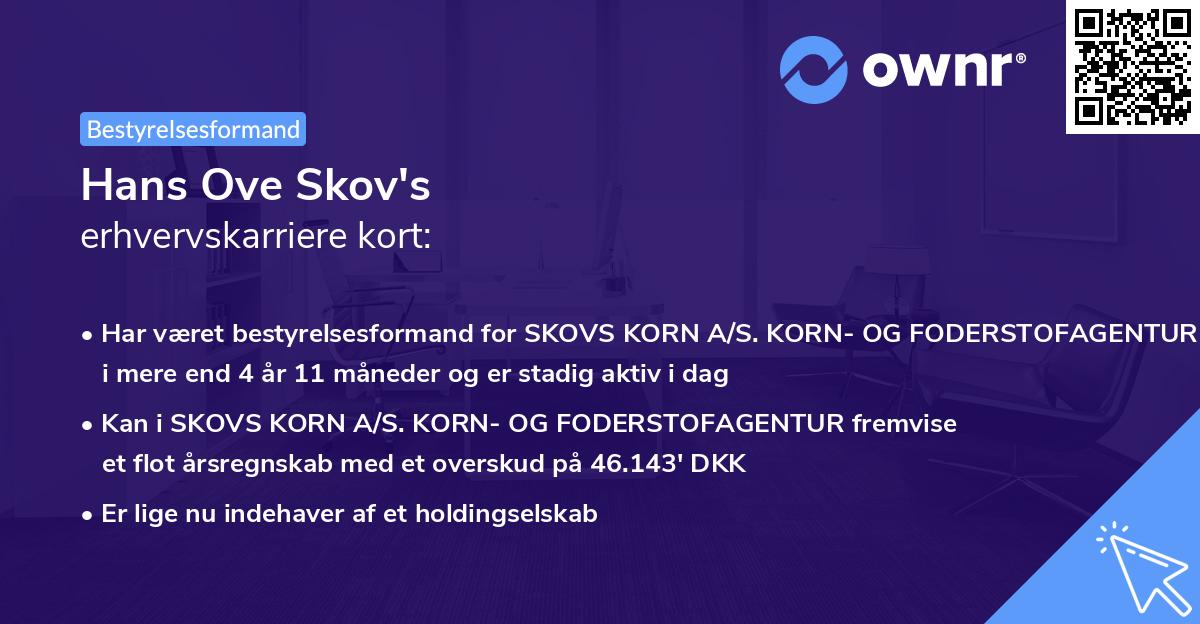 Hans Ove Skov's erhvervskarriere kort