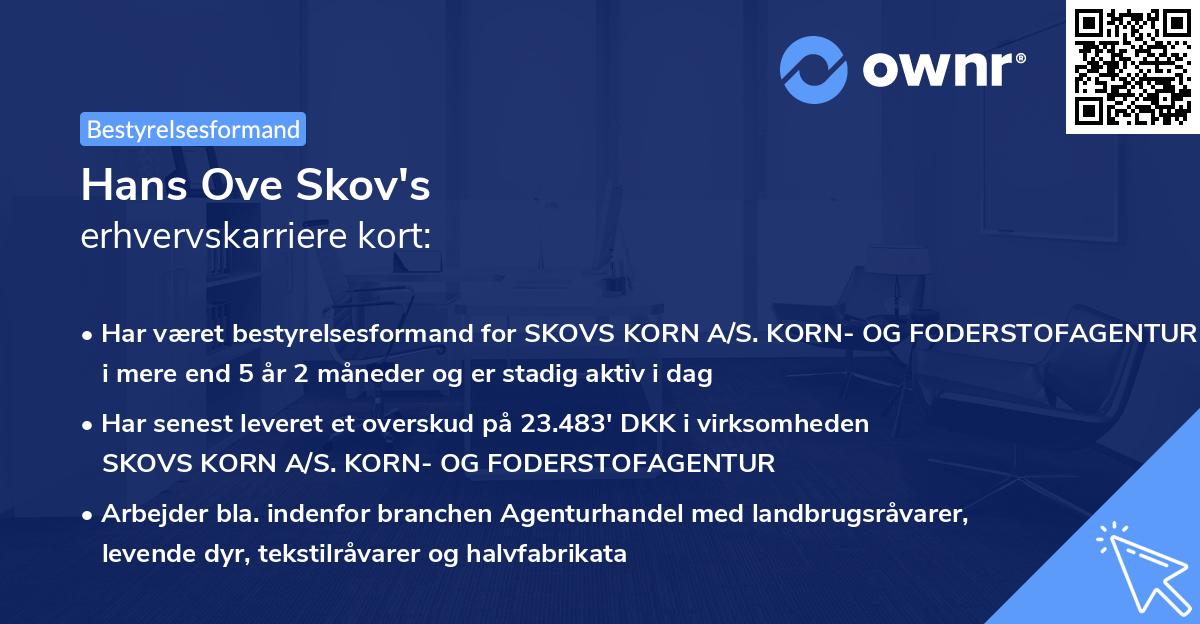 Hans Ove Skov's erhvervskarriere kort