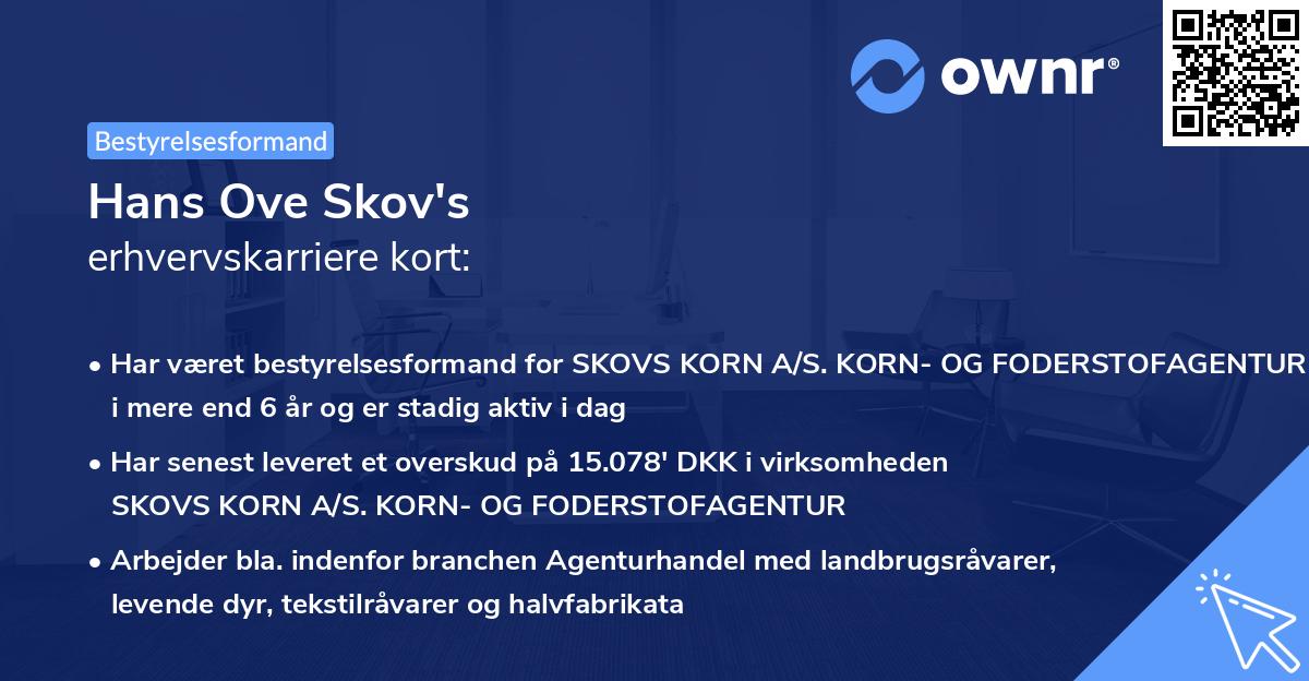 Hans Ove Skov's erhvervskarriere kort
