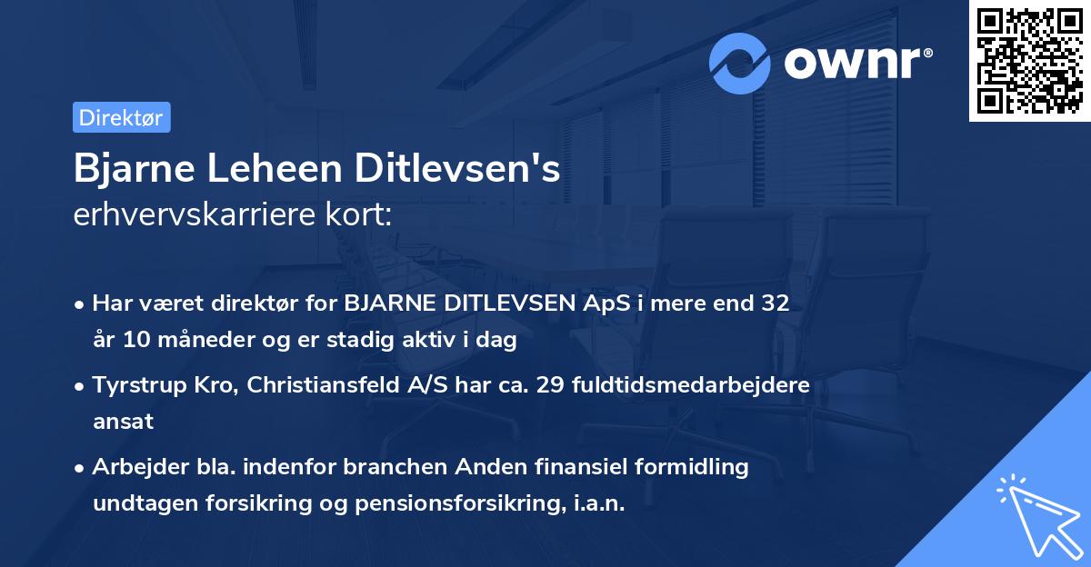 Bjarne Leheen Ditlevsen's erhvervskarriere kort