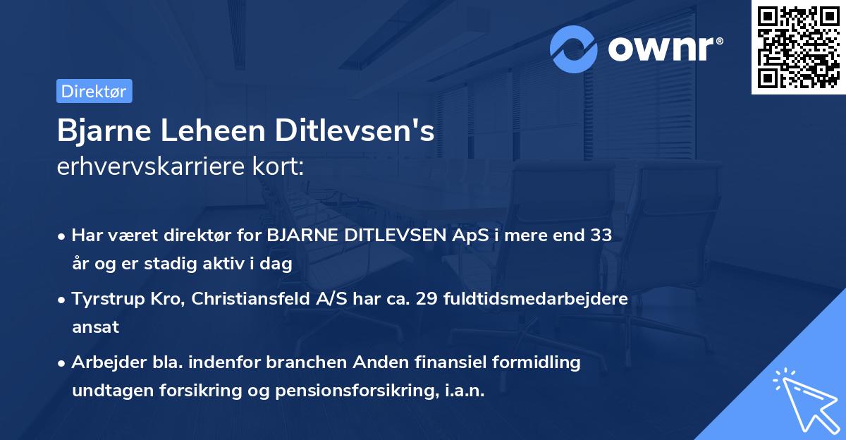 Bjarne Leheen Ditlevsen's erhvervskarriere kort