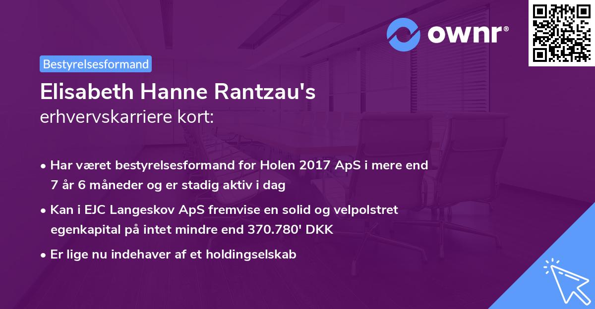 Elisabeth Hanne Rantzau's erhvervskarriere kort