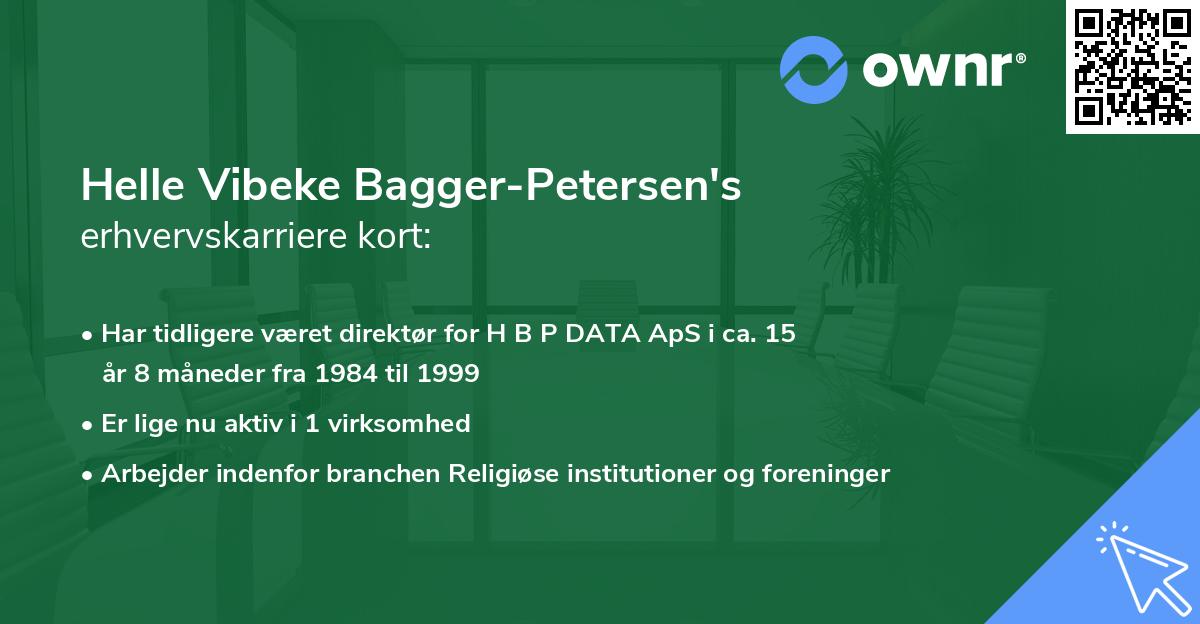 Helle Vibeke Bagger-Petersen's erhvervskarriere kort