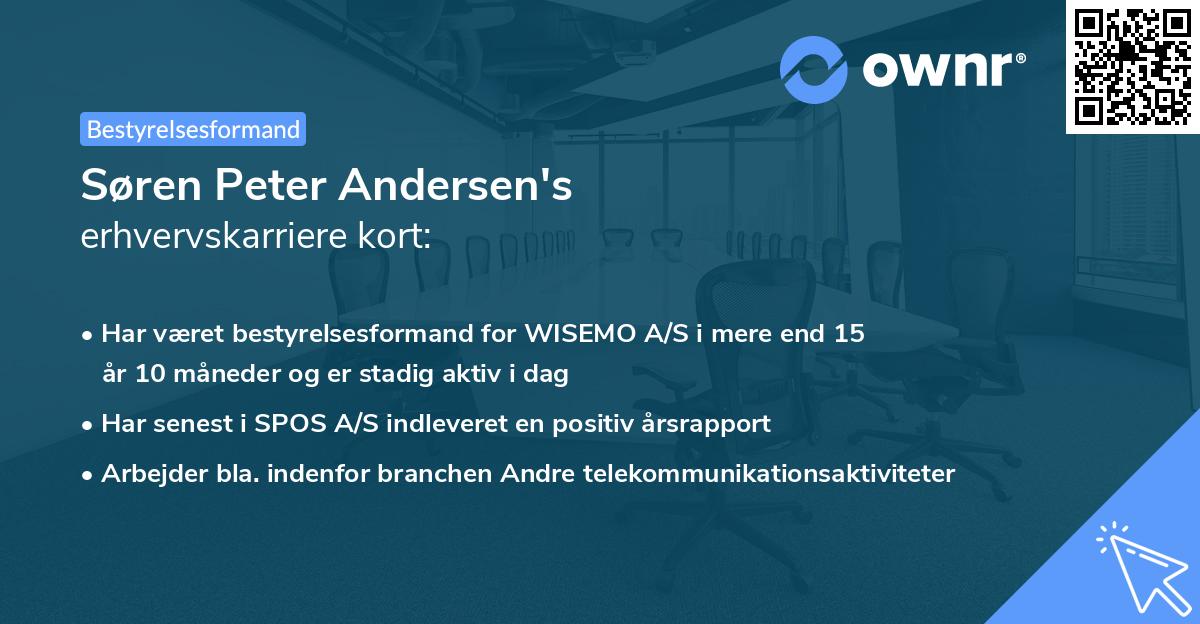 Søren Peter Andersen's erhvervskarriere kort