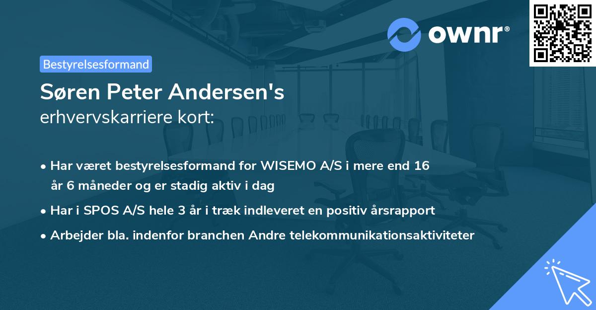 Søren Peter Andersen's erhvervskarriere kort