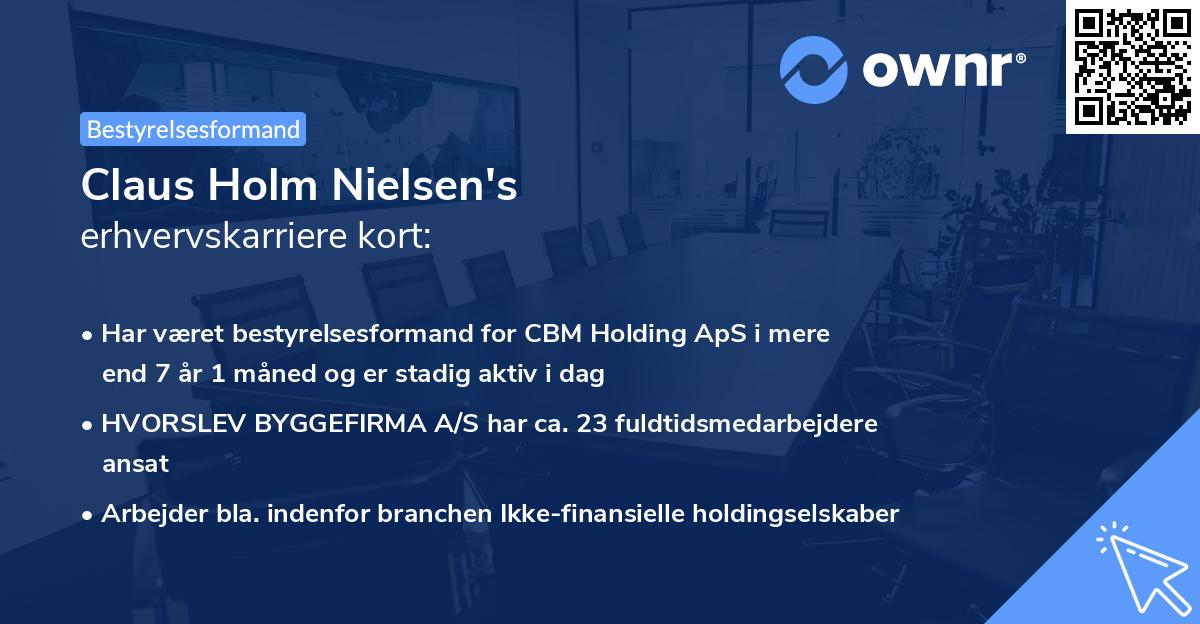 Claus Holm Nielsen's erhvervskarriere kort