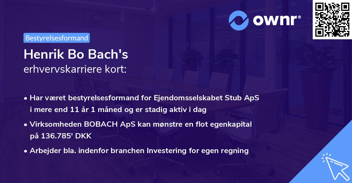 Henrik Bo Bach's erhvervskarriere kort