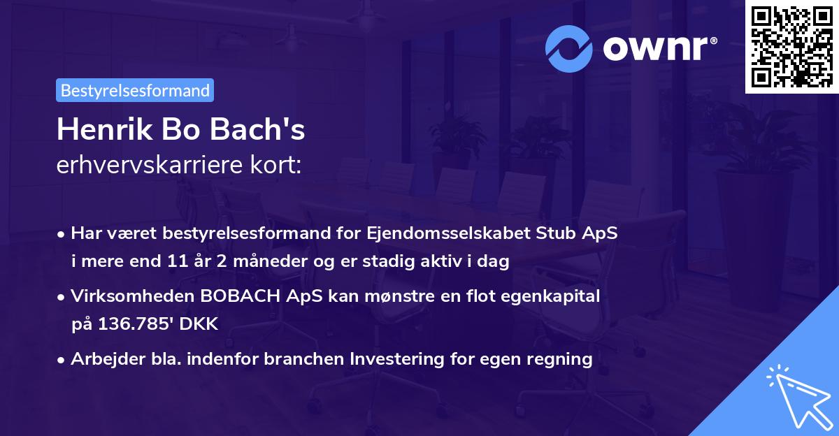 Henrik Bo Bach's erhvervskarriere kort