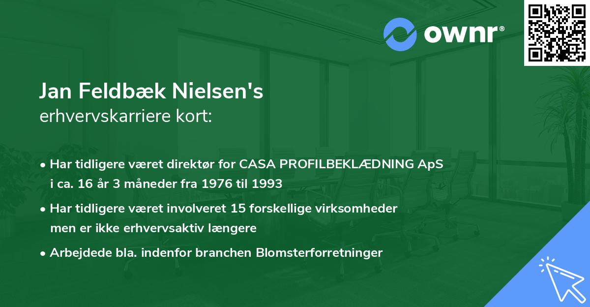 Jan Feldbæk Nielsen's erhvervskarriere kort