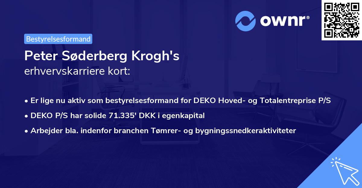 Peter Søderberg Krogh's erhvervskarriere kort