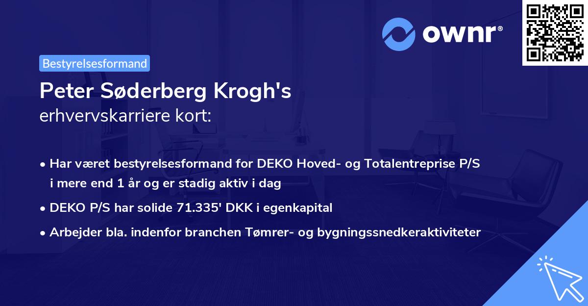 Peter Søderberg Krogh's erhvervskarriere kort