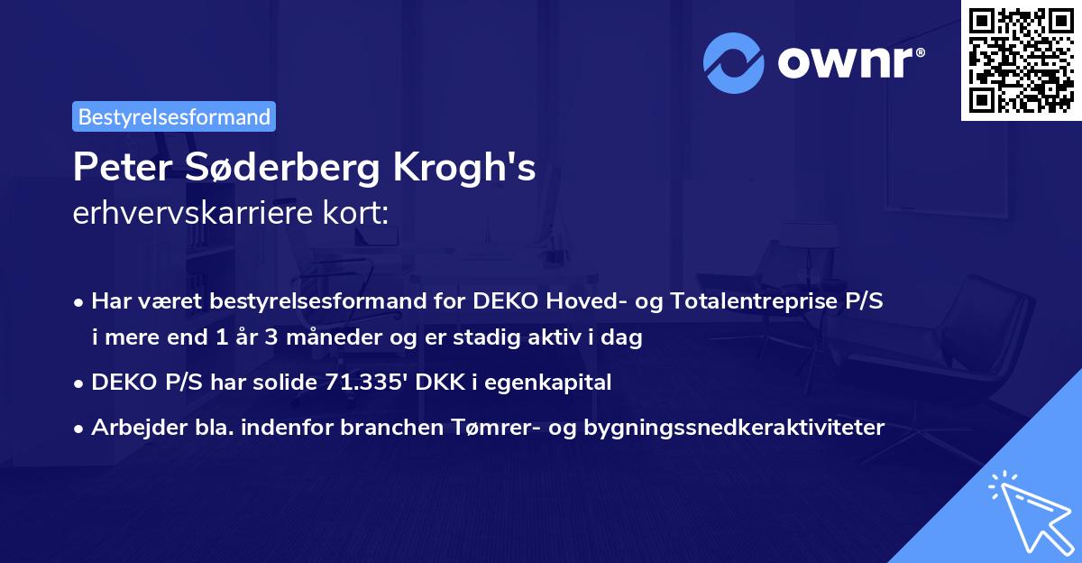 Peter Søderberg Krogh's erhvervskarriere kort