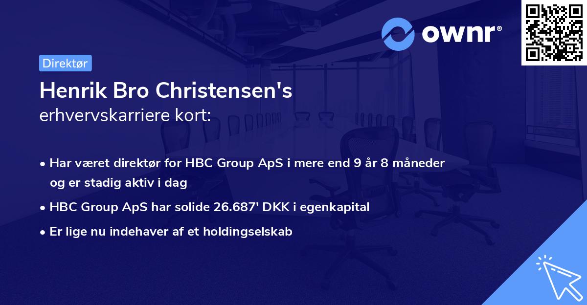 Henrik Bro Christensen's erhvervskarriere kort