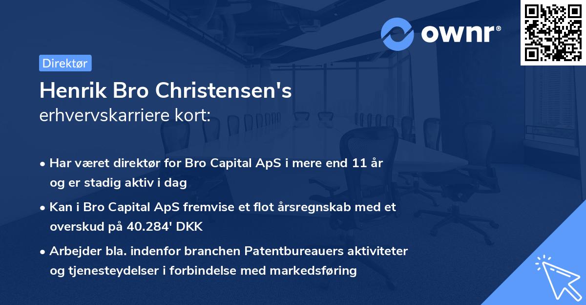 Henrik Bro Christensen's erhvervskarriere kort