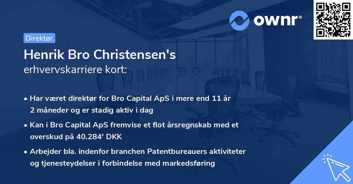 Henrik Bro Christensen's erhvervskarriere kort