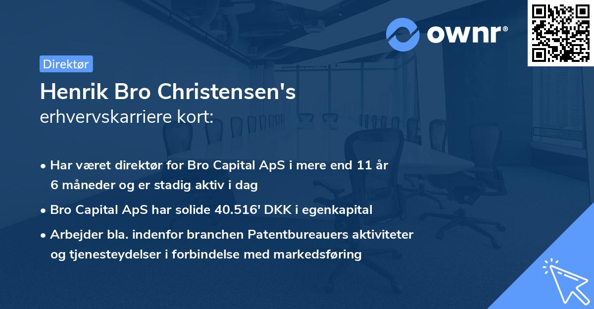 Henrik Bro Christensen's erhvervskarriere kort