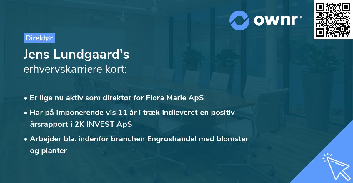 Jens Lundgaard's erhvervskarriere kort