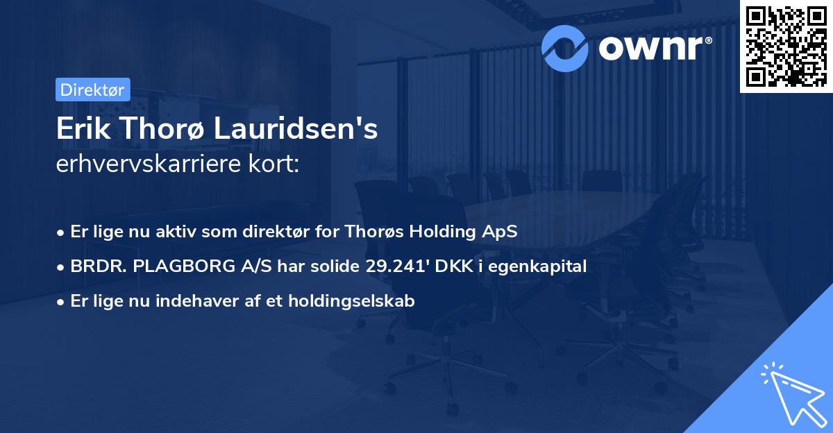 Erik Thorø Lauridsen's erhvervskarriere kort