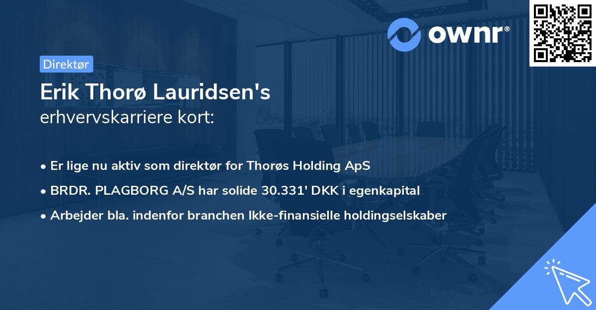 Erik Thorø Lauridsen's erhvervskarriere kort